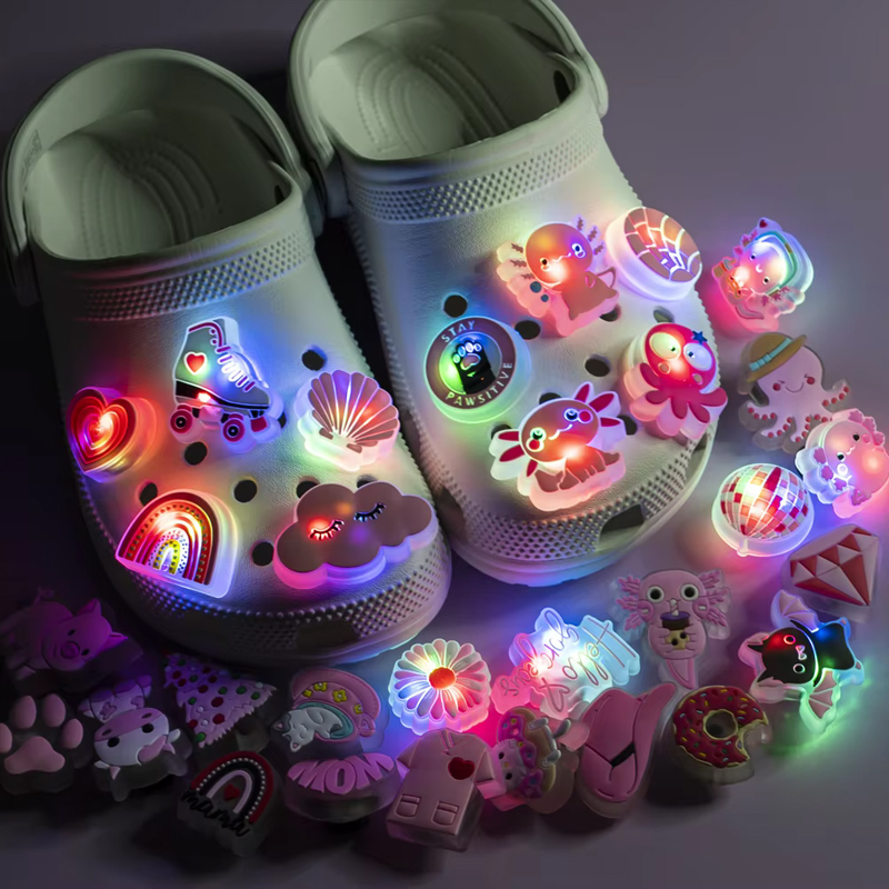 Pink LED süße Tierschuhdekorationen leuchten Schuhdekorationen auf